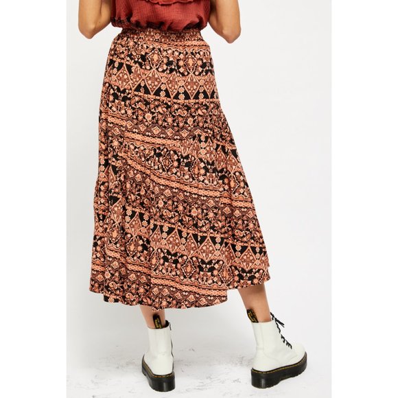 NWT Free People All About the Tiers Midi Skirt - Picture 2 of 4